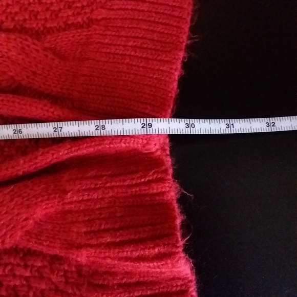 Christopher & Banks Women's Dark Red Open Hooded Knit Sweater Cardigan - Picture 5 of 7